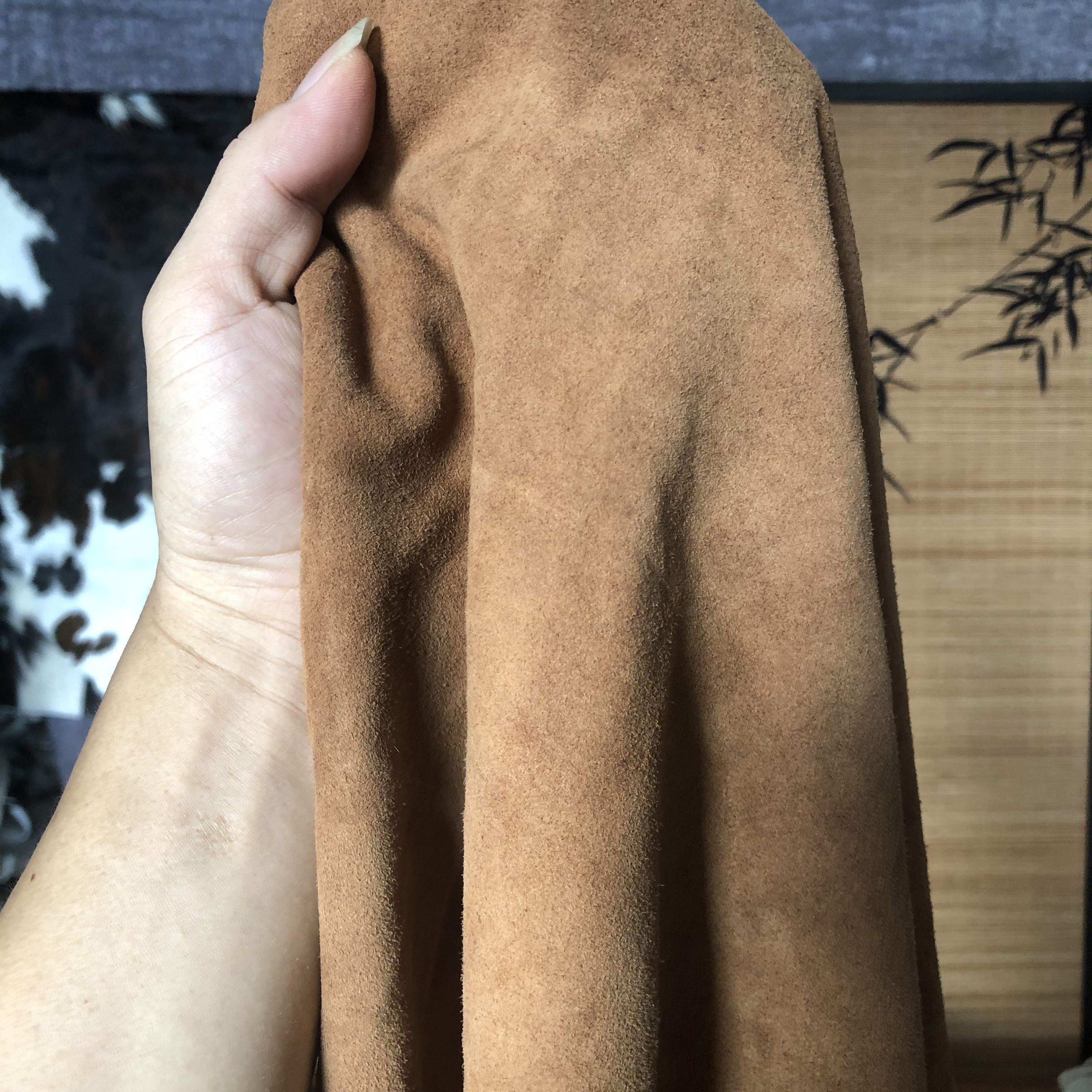 真鹿皮服装面料翻毛反绒皮超软0.8手工DIY箱包皮具文玩袋皮料