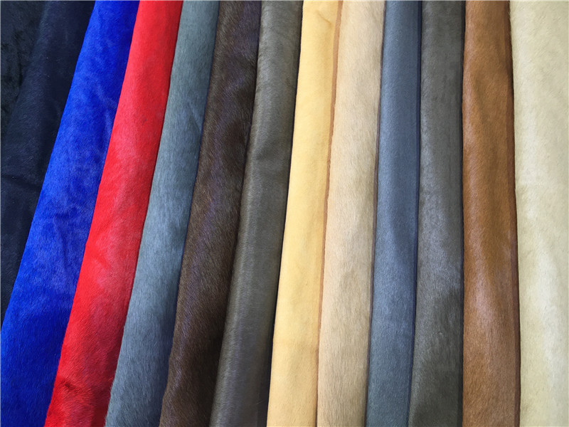 纯色牛毛马毛皮毛一体皮草皮料