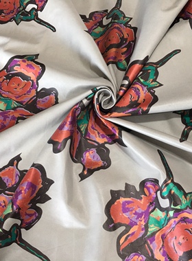 超薄浅灰色印花绵羊皮皮料真皮手工DIY里皮服装面料0.5mm软F5203