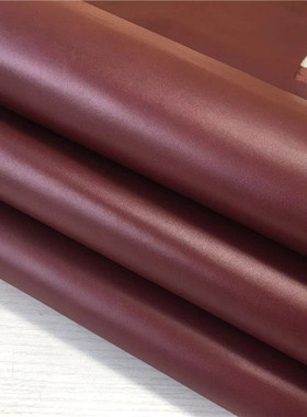 C3246暗红平纹头层牛皮箱包鞋靴皮具面料1.1略挺真皮DIY手工皮料