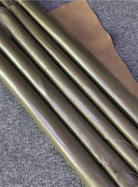 绿色平纹头层羊皮皮具箱包材料真皮手工DIY皮料里皮1mm软F4174