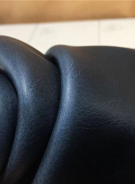 蓝色复古油蜡全粒面头层牛皮手工DIY真皮箱包皮料1.4mm偏挺D4148