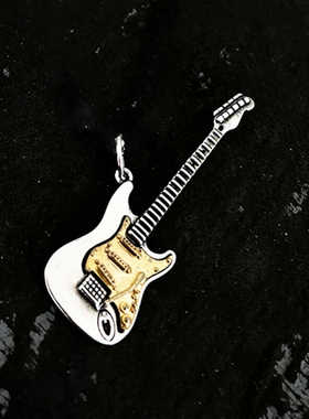 华优乐电吉他摇滚朋克风项链女复古小众设计嘻哈男士吊坠