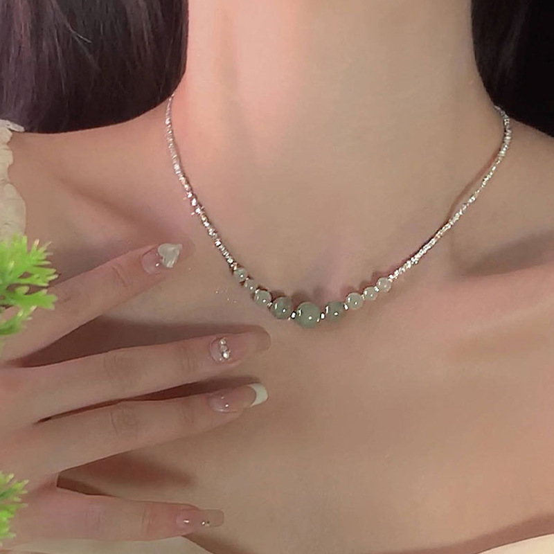 镀S925银新款碎银子项链女轻奢小