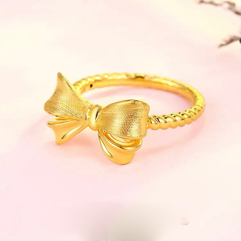 新品新款在逃公主蝴蝶结戒指古法