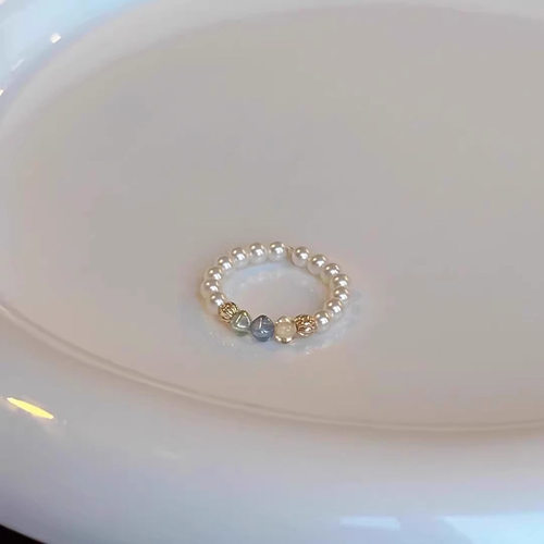 新品彩色捷克珠戒指女小众设计高