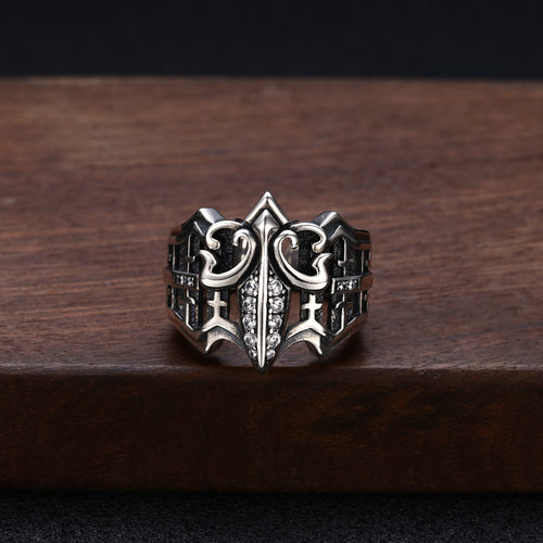 新品新款船锚镂空戒指食指开口复