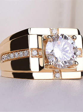 新品经典时尚流行男士钻戒开口可