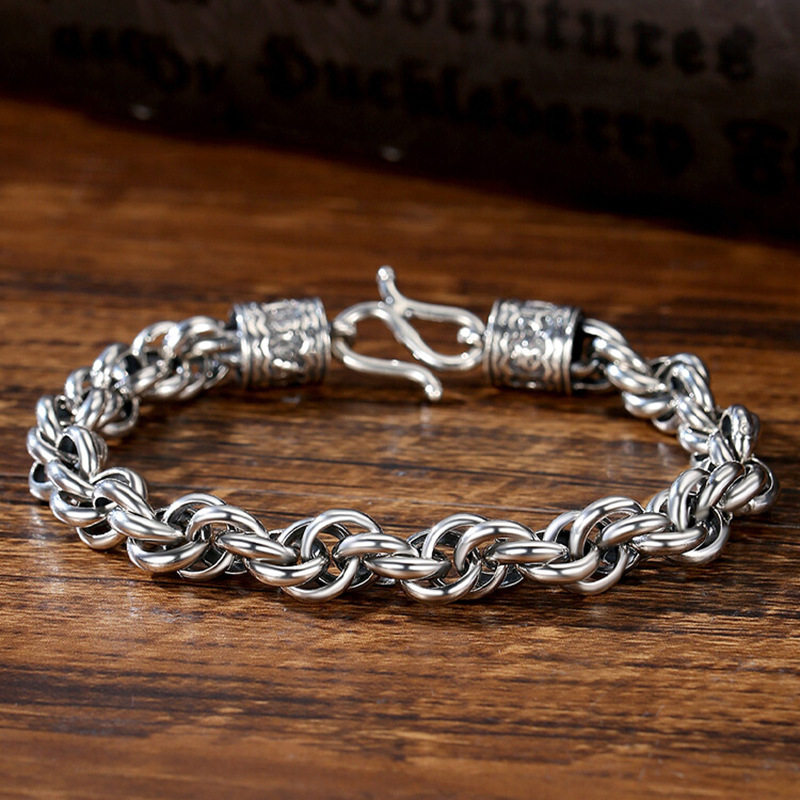 新品复古手链男潮特色简约潮个性手双工环环相扣六字真言,饰品/流行首饰/时尚饰品新,手链,淘宝优惠券,粉丝福利购,淘宝优惠卷