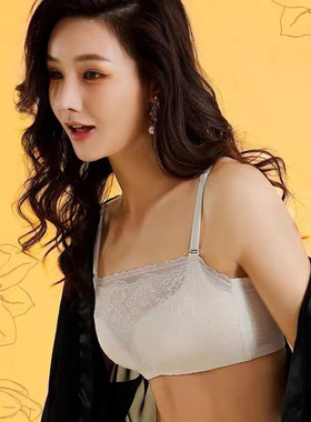 爱Ｄ性感蕾丝防走光无钢圈抹胸聚拢内衣女侧收副乳文胸罩 85075N