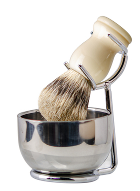 男剃须刷套装獾毛刷刮胡刷湿剃湿刮起泡沫打泡胡须刷剃须皂碗