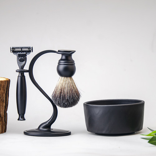 男士剃须刀套装双面剃须刀刮胡刀刮刀剃胡子胡须刷胡刷架支架卫浴