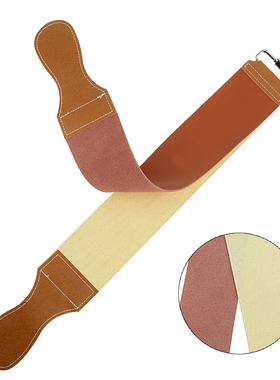 leather strop纯牛皮帆布磨刀带老式直剃刀抛光布荡刀布刮刀双面