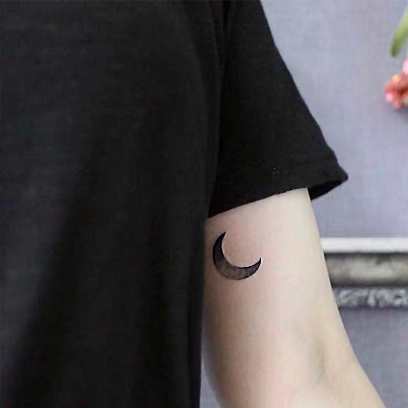 苏木星球丨暗黑系纹身贴 防水 黑色月亮纹身贴纸持久防水女