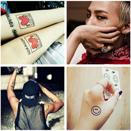 G-Dragon Same item Tattoo sticker GD Smiling face Lasting Waterproof tattoo stickers BigBang Cross Stickerin the Makeup/Perfume/Beauty tools , Body painting  category - from Buy2taobao.com to provide professional Taobao agent buy service