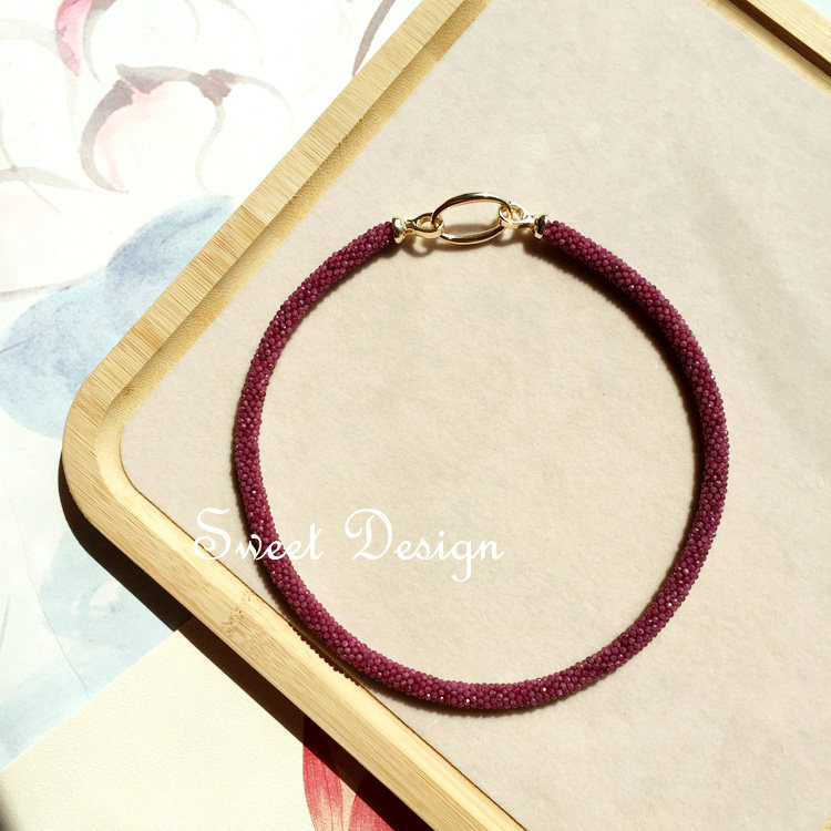Sweet手作 设计款天然红宝石编织项链颈链 2mm3mm手工编制 可定制,饰品/流行首饰/时尚饰品新,颈饰,淘宝优惠券,粉丝福利购,淘宝优惠卷