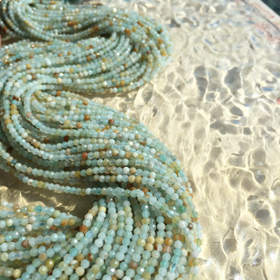 Sweet小米珠 天然亚马逊石混色天河石 浅蓝调调小清新2.3mm半成品