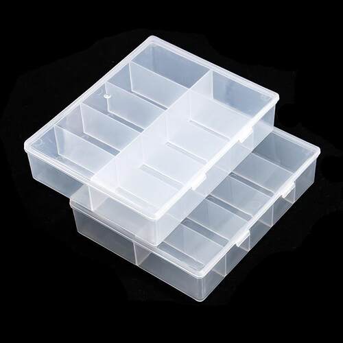 10 Grids Empty Clear Storage Box Jewelry Beads Gems False