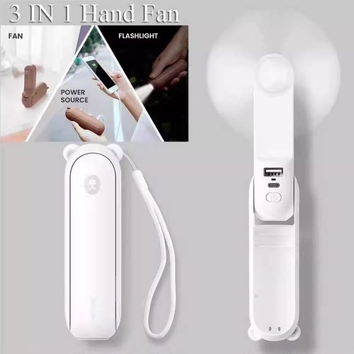 Handheld Mini Fan 3 IN 1 Hand Fan Portable USB Rechargeable