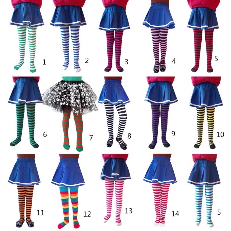 Halloween Cosplay Children Stripe Pantyhose Stockings Baby B