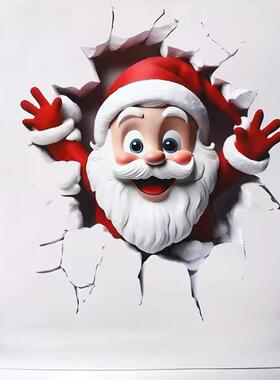 Christmas Santa Claus Toilet Sticker New Year decoration