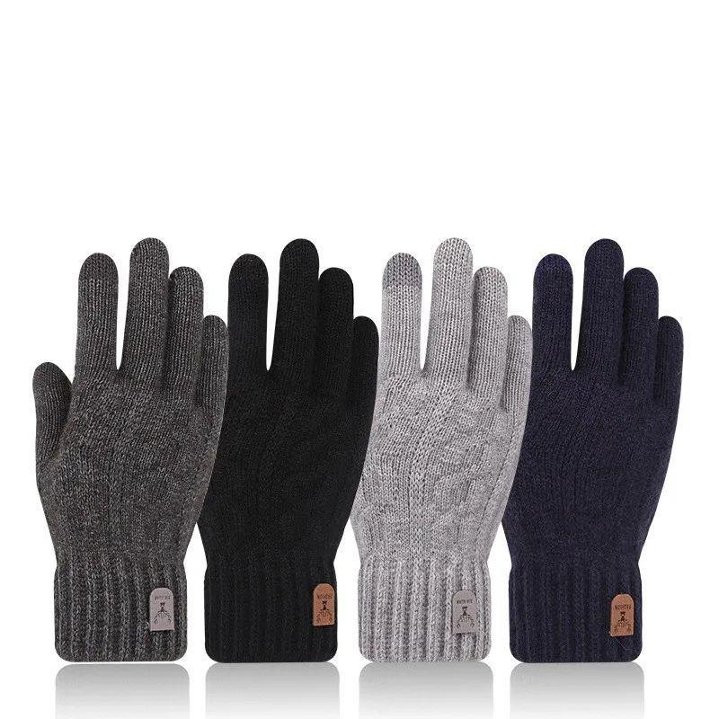 2023 new mens warm gloves winter touch screen plus fleece g