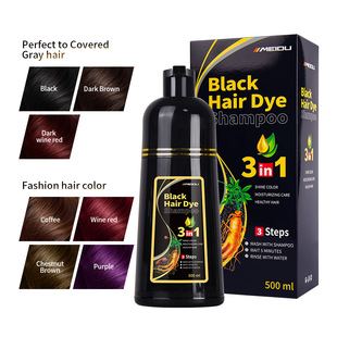 color Hair Colour Cream Shampoo Hair Dye White to Black