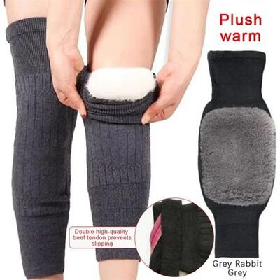 New 1 Pair Rabbit Fur Knee Pads for Women Winter Warm Men Ol