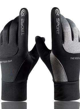 Winter Warm Gloves for Men Outdoor Cycling with Velvet手套