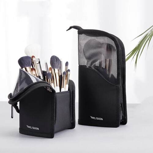 1 Pc Stand Cosmetic Bag for Women Clear Zipper Makeup Bag Tr