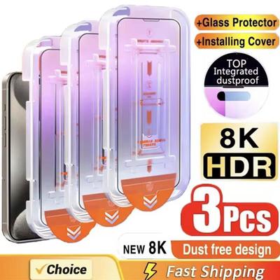 3Pc Bluelight Screen Protector for IPhone13 11 12 14 15 16 17 Pro Max Mini XR 16e 15p Tempered Glass