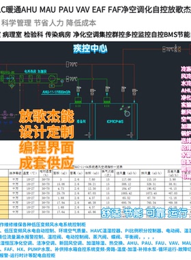 净化洁净厂房生产车间AHU MAU PAU恒温恒湿正负压Bms BA自控系统
