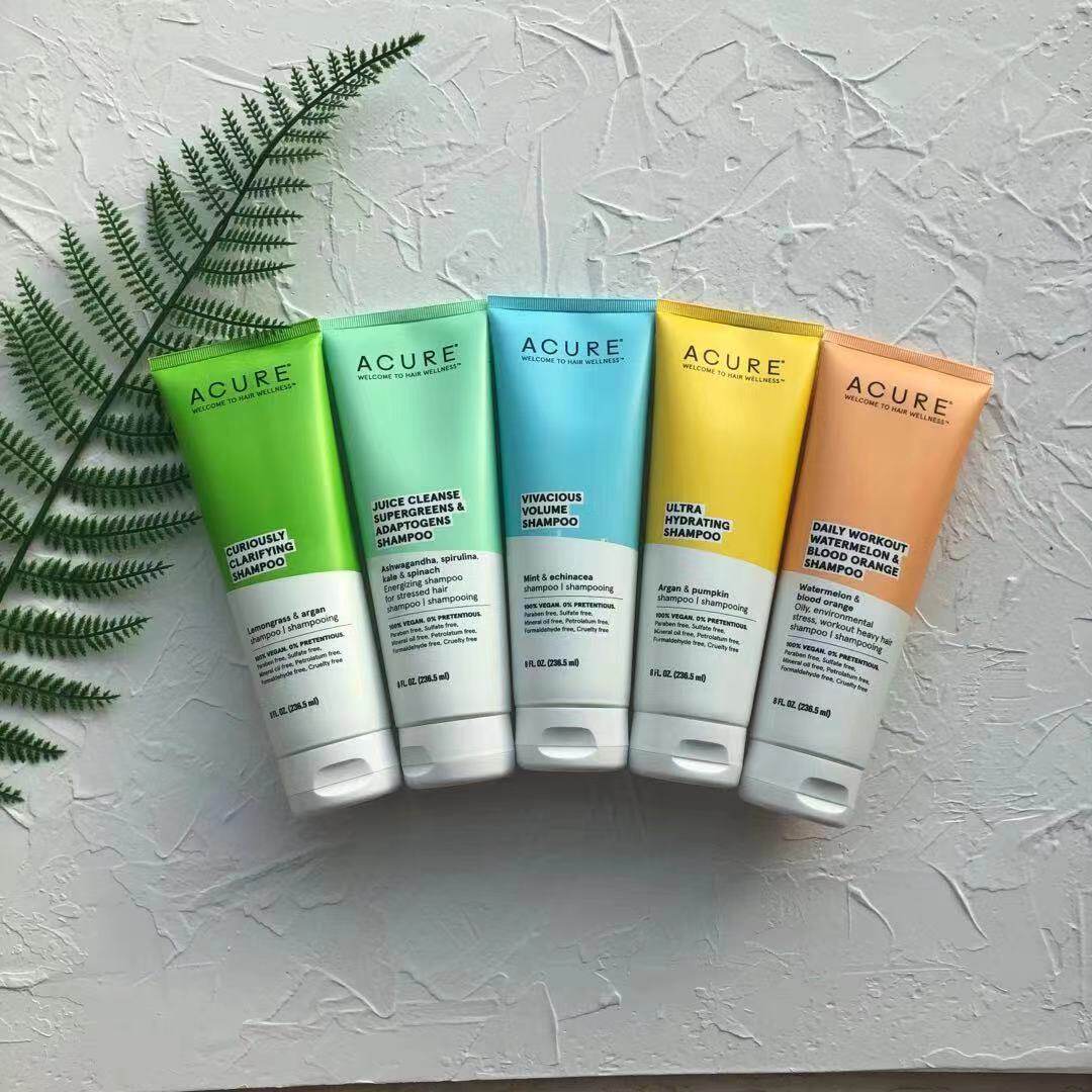 现货新版acure organics洗发水氨基酸 柠檬草椰子 无硅油无硫酸盐
