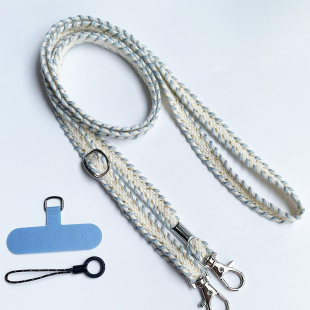 2025新可调节斜跨双扣头挂绳毛线编织替换肩带背带包带手机相机绳