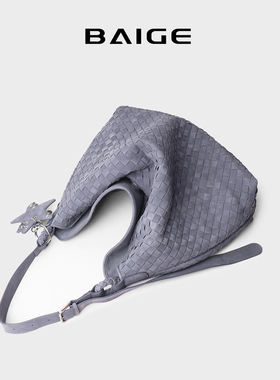 磨砂手工编织包2026春夏新款大容量托特包女百搭单肩腋下包手提包