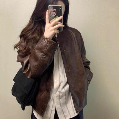 短款皮夹克小个子机车服皮衣外套