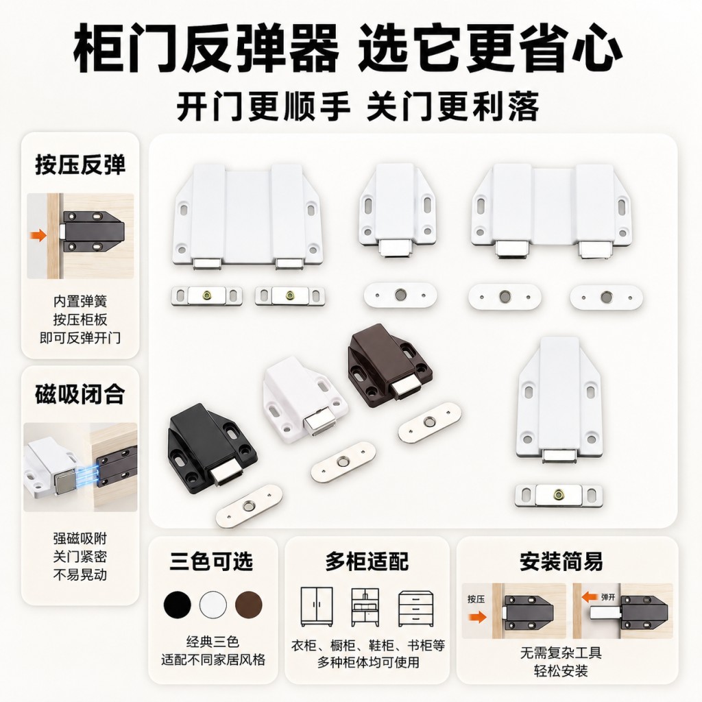 按压式柜门强磁反弹器图片