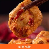 辰颐物语严选面筋片香辣劲道80克 6包独立小包儿时休闲小零食品