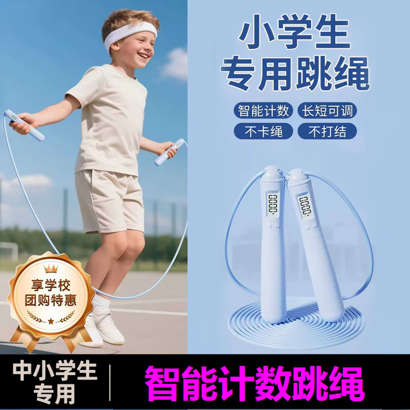 儿童跳绳中小学专用计数跳绳幼儿园初学一年级小孩专业入门5岁6岁
