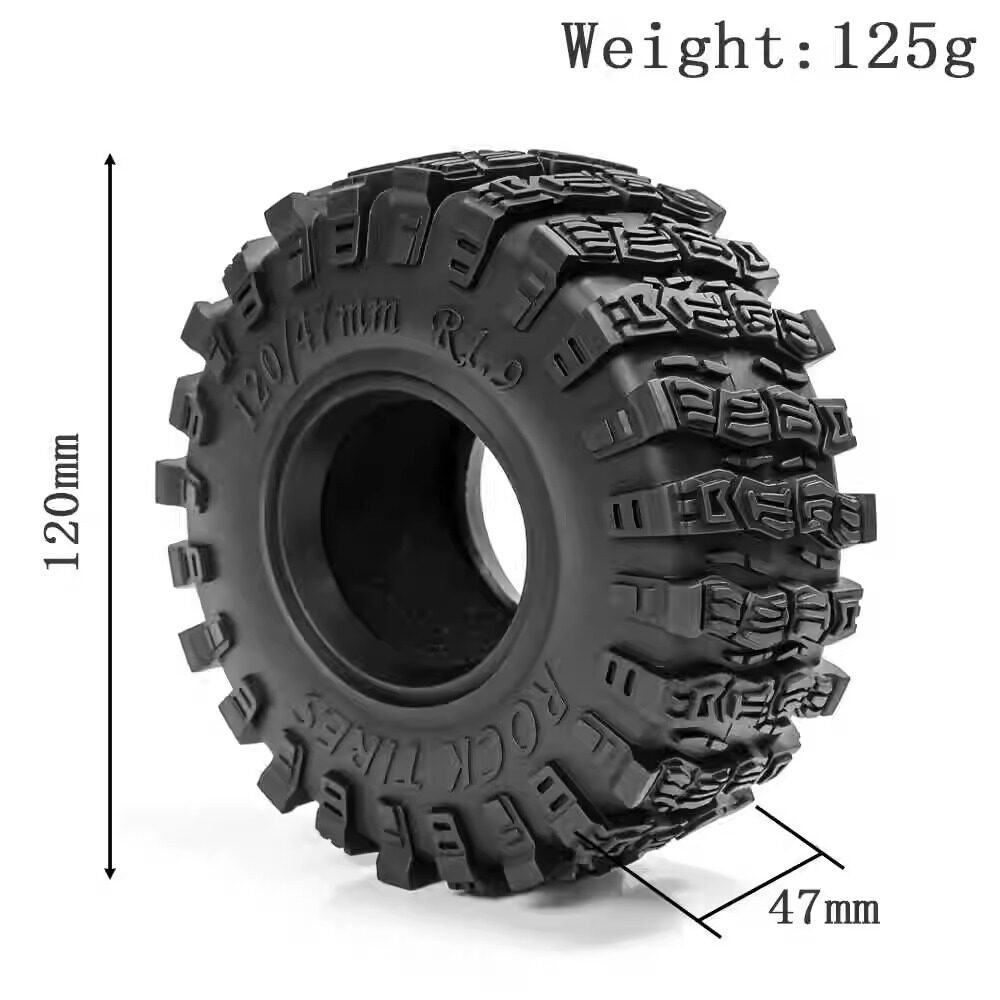 1/10 RC模型攀爬车 1.9寸猛士轮胎 120mm*47mm TRX4 SCX10