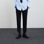 定番 澳洲美丽奴羊毛黑色九分裤 ESSENSAL原创设计师款 直筒修身