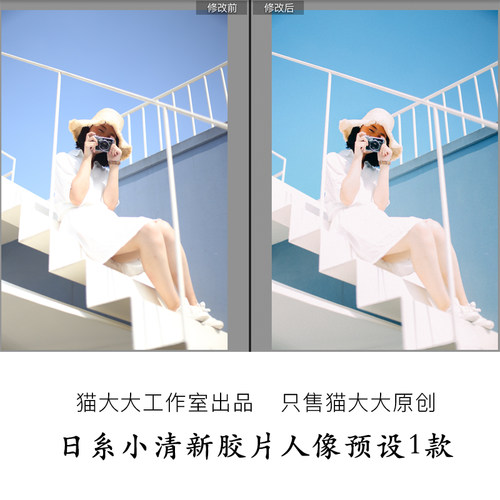 原创Lightroom调色日系文艺清新外景天空人像胶片滤镜PS LR预设