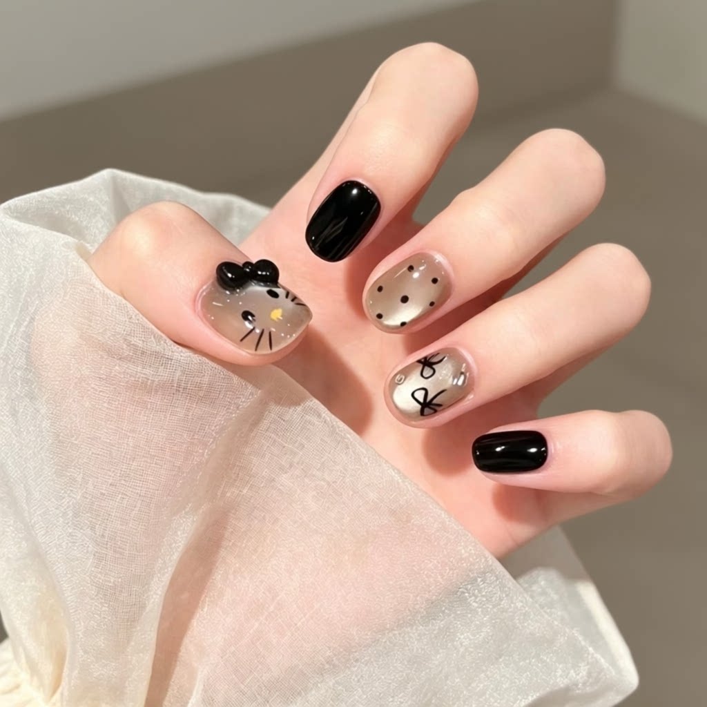kitty猫眼蝴蝶结纯手工