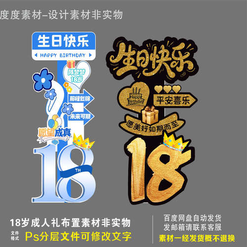 生日快乐场景布置18岁成人礼迎宾牌女神男孩装饰立牌素材非实物