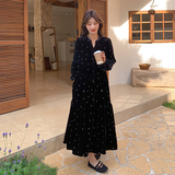 现货丝绒刺绣连衣裙131-7125P155K238，女装连衣裙，浙宝131
