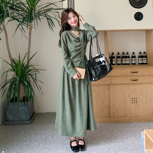 拉链长裙抹胸型春季常规连衣裙长袖裙子辣妈针织秋装春秋显瘦气质,女装连衣裙,浙宝131