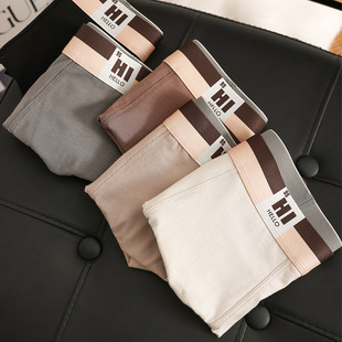 透气四角男生短裤 新男士 平角裤 纯棉美拉德色秋冬季 衩方标2087 内裤