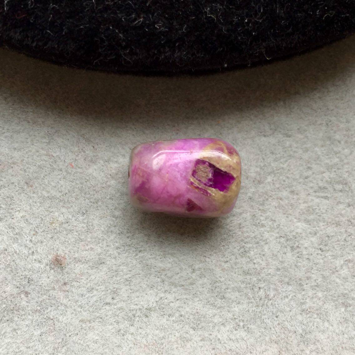 醒走天然舒俱来老料舒俱来放射状桃红樱花粉色带果酱随型桶珠方珠