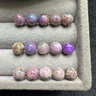 醒走 7mm天然舒俱来桃红樱花粉绿黄蛋花奶昔果冻紫樱花圆珠子 6.5