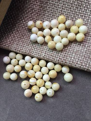 醒走 天然俄料原矿骨瓷白蜜蜡4 5mm散珠骨白蜡瓷白花蜜蜡珠子配珠